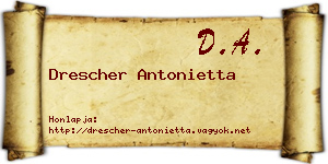 Drescher Antonietta névjegykártya
